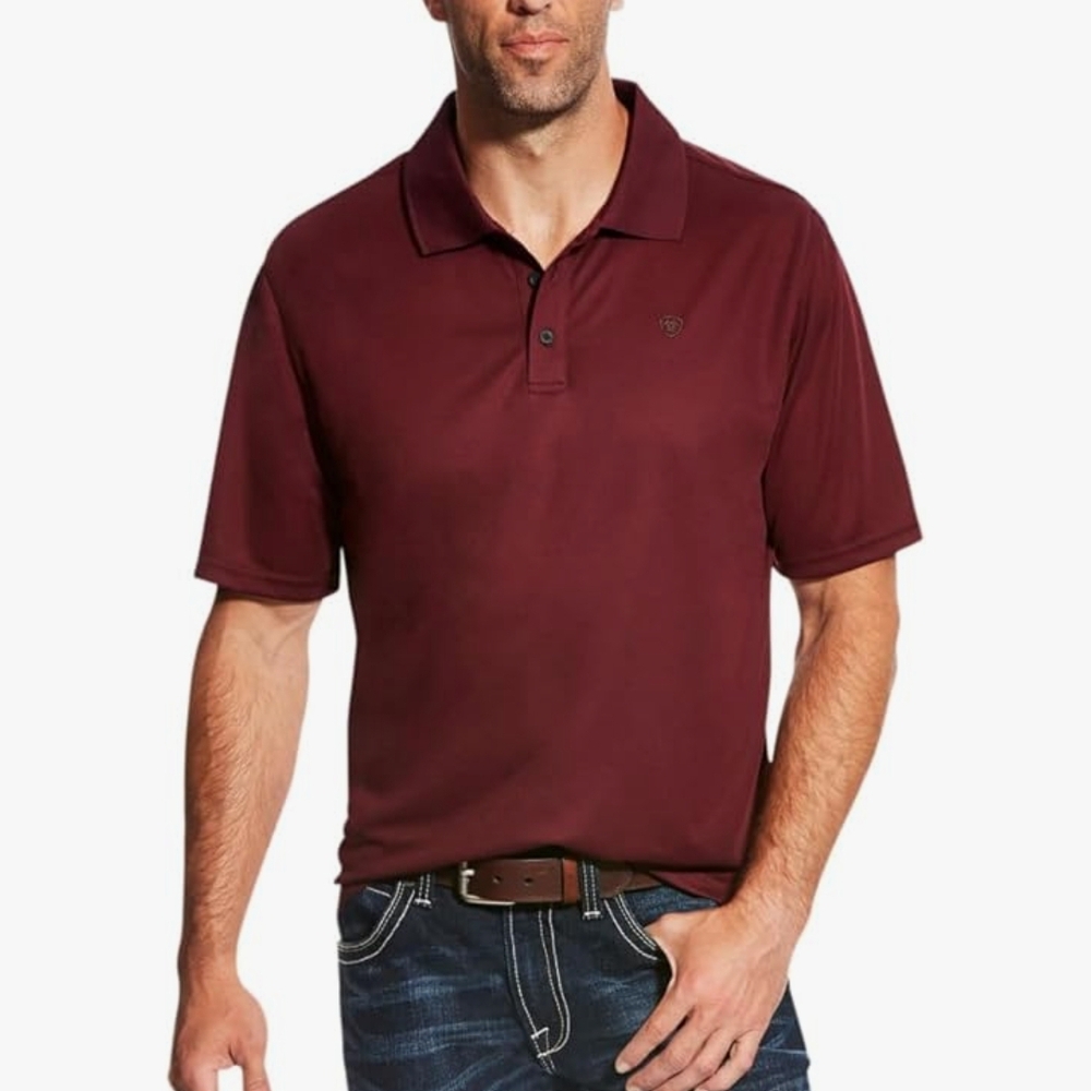 Ariat AC Men's Burgundy Polo Shirt